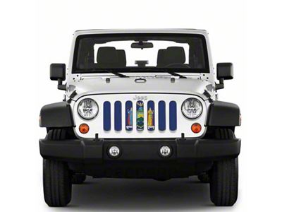 Under The Sun Inserts Grille Insert; New York State Flag (20-23 Jeep Gladiator JT w/o TrailCam; 2024 Jeep Gladiator JT Sport)
