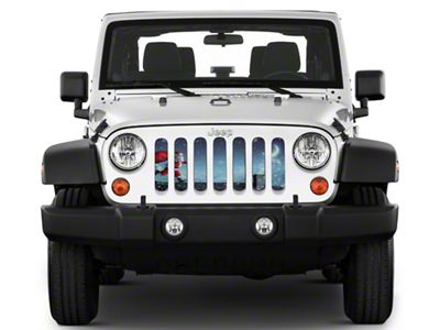 Under The Sun Inserts Grille Insert; Santa On A Roof (20-23 Jeep Gladiator JT w/o TrailCam; 2024 Jeep Gladiator JT Sport)