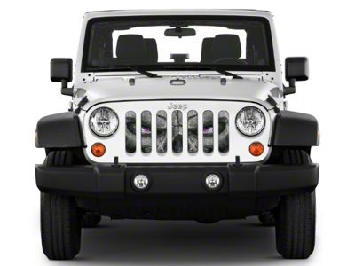 Under The Sun Inserts Grille Insert; Skull Face with Purple Eyes (20-23 Jeep Gladiator JT w/o TrailCam; 2024 Jeep Gladiator JT Sport)