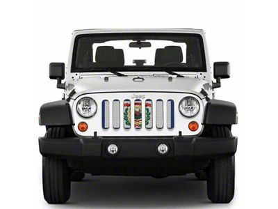 Under The Sun Inserts Grille Insert; West Virginia State Flag (20-23 Jeep Gladiator JT w/o TrailCam; 2024 Jeep Gladiator JT Sport)