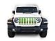 Under The Sun Inserts Grille Insert; White and Green Thin Red Line (20-23 Jeep Gladiator JT w/o TrailCam; 2024 Jeep Gladiator JT Sport)