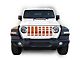 Under The Sun Inserts Grille Insert; White and Orange Thin Red Line (20-23 Jeep Gladiator JT w/o TrailCam; 2024 Jeep Gladiator JT Sport)