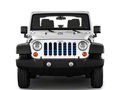 Under The Sun Inserts Grille Insert; Black and Blue (07-18 Jeep Wrangler JK)