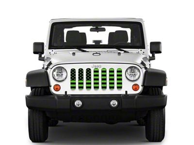 Under The Sun Inserts Grille Insert; Black and Green (07-18 Jeep Wrangler JK)