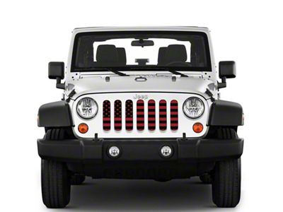 Under The Sun Inserts Grille Insert; Black and Red (07-18 Jeep Wrangler JK)