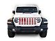 Under The Sun Inserts Grille Insert; Distressed White and Red (18-23 Jeep Wrangler JL w/o TrailCam; 2024 Jeep Wrangler JL Sport)