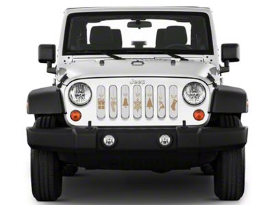 Under The Sun Inserts Grille Insert; Gold Ornaments (07-18 Jeep Wrangler JK)