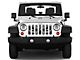 Under The Sun Inserts Grille Insert; Skull Face with Orange Eyes (18-23 Jeep Wrangler JL w/o TrailCam; 2024 Jeep Wrangler JL Sport)
