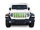 Under The Sun Inserts Grille Insert; White and Green Thin Red Line (18-23 Jeep Wrangler JL w/o TrailCam; 2024 Jeep Wrangler JL Sport)
