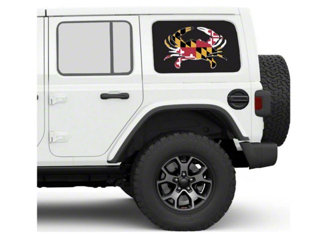 Under The Sun Inserts Hard Top Rear Side Window Decals; Maryland Crab (07-24 Jeep Wrangler JK & JL 4-Door)