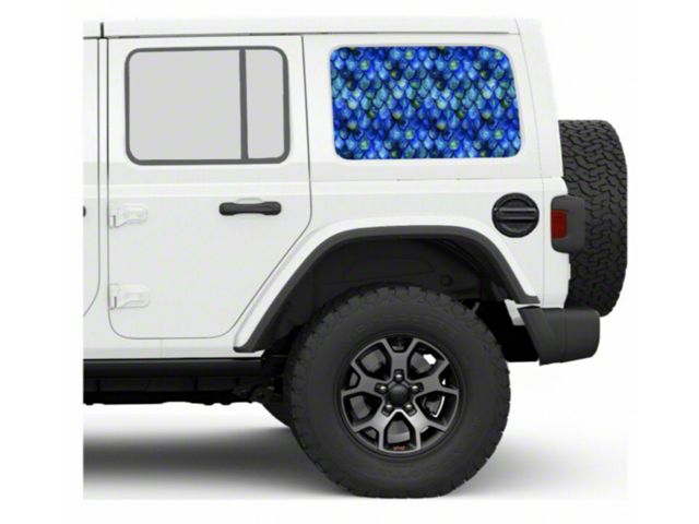 Under The Sun Inserts Hard Top Rear Side Window Decals; Mermaid Scales (07-24 Jeep Wrangler JK & JL 4-Door)