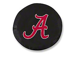 University of Alabama A Spare Tire Cover; Black (66-18 Jeep CJ5, CJ7, Wrangler YJ, TJ & JK)