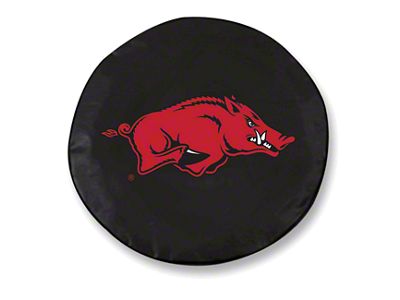 University of Arkansas Spare Tire Cover; Black (66-18 Jeep CJ5, CJ7, Wrangler YJ, TJ & JK)