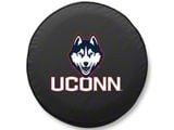 University of Connecticut Spare Tire Cover; Black (66-18 Jeep CJ5, CJ7, Wrangler YJ, TJ & JK)