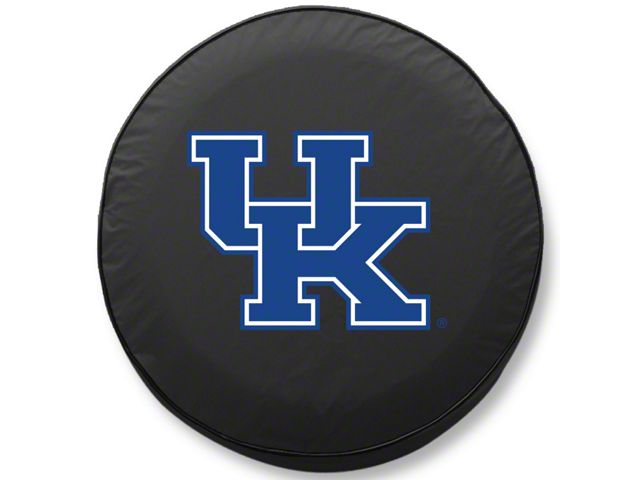 University of Kentucky UK Spare Tire Cover; Black (66-18 Jeep CJ5, CJ7, Wrangler YJ, TJ & JK)