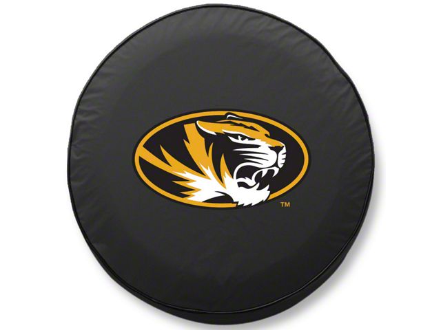 University of Missouri Spare Tire Cover; Black (66-18 Jeep CJ5, CJ7, Wrangler YJ, TJ & JK)