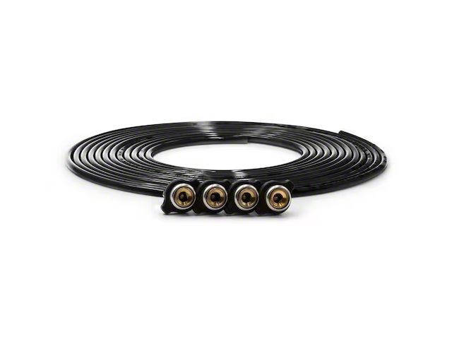 Up Down Air Replacement Tire Whip Hose Kit with 4 Quick Release Chucks; 240-Inch; Black