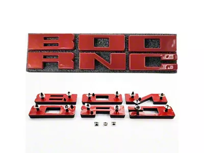 UPR Replacement Grille Letters; Hot Pepper Red (21-25 Bronco)