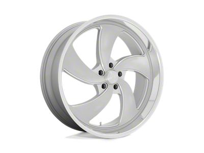 US Mag Desperado Silver Brushed Face with Milled Diamond Cut Wheel; Left Directional; 22x10.5; 1mm Offset (20-24 Jeep Gladiator JT)