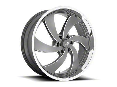 US Mag Desperado Anthracite Milled Diamond Cut Milled 6-Lug Wheel; 24x10; 25mm Offset (17-24 Titan)