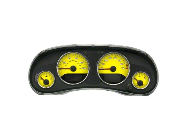 US Speedo Daytona Edition Gauge Face Style 2; MPH; Yellow (15-18 Jeep Wrangler JK)