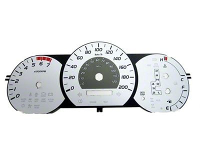 US Speedo Daytona Edition Gauge Face; KMH; White (05-08 Tacoma w/ Automatic Transmission)