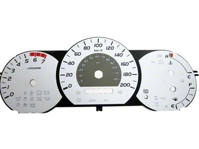 US Speedo Daytona Edition Gauge Face; KMH; White (05-08 Tacoma w/ Manual Transmission)