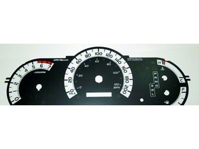 US Speedo Daytona Edition Gauge Face; KMH; White (12-14 Tacoma w/ Automatic Transmission)