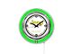 15-Inch Double Neon Wall Clock with Jeep Logo; Green