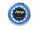 19-Inch Double Neon Wall Clock with Jeep Logo; Blue