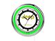 19-Inch Double Neon Wall Clock with Jeep Logo; Green