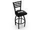 25-Inch Swivel Counter Stool with Jeep Logo; Black Wrinkle