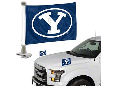 Ambassador Flags with Brigham Young University Logo; Blue (Universal; Some Adaptation May Be Required)