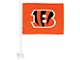 Car Flag with Cincinnati Bengals Logo; Orange (Universal; Some Adaptation May Be Required)