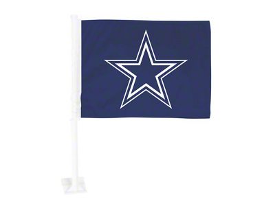 Car Flag with Dallas Cowboys Logo; Blue (Universal; Some Adaptation May Be Required)