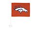 Car Flag with Denver Broncos Logo; Orange (Universal; Some Adaptation May Be Required)