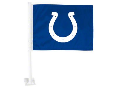 Car Flag with Indianapolis Colts Logo; Blue (Universal; Some Adaptation May Be Required)