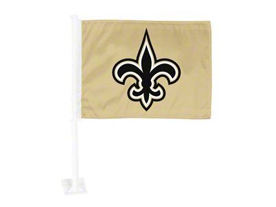 Car Flag with New Orleans Saints Logo; Gold (Universal; Some Adaptation May Be Required)