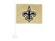 Car Flag with New Orleans Saints Logo; Gold (Universal; Some Adaptation May Be Required)