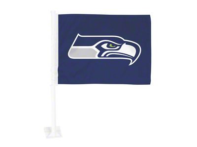 Car Flag with Seattle Seahawks Logo; Blue (Universal; Some Adaptation May Be Required)