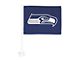 Car Flag with Seattle Seahawks Logo; Blue (Universal; Some Adaptation May Be Required)