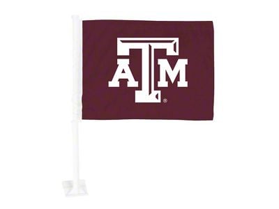 Car Flag with Texas A&M University Logo; Maroon (Universal; Some Adaptation May Be Required)