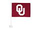 Car Flag with University of Oklahoma Logo; Red (Universal; Some Adaptation May Be Required)