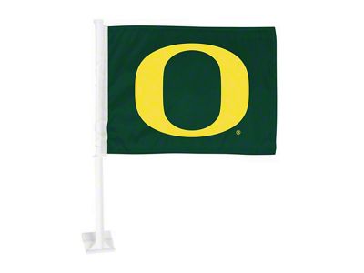 Car Flag with University of Oregon Logo; Green (Universal; Some Adaptation May Be Required)