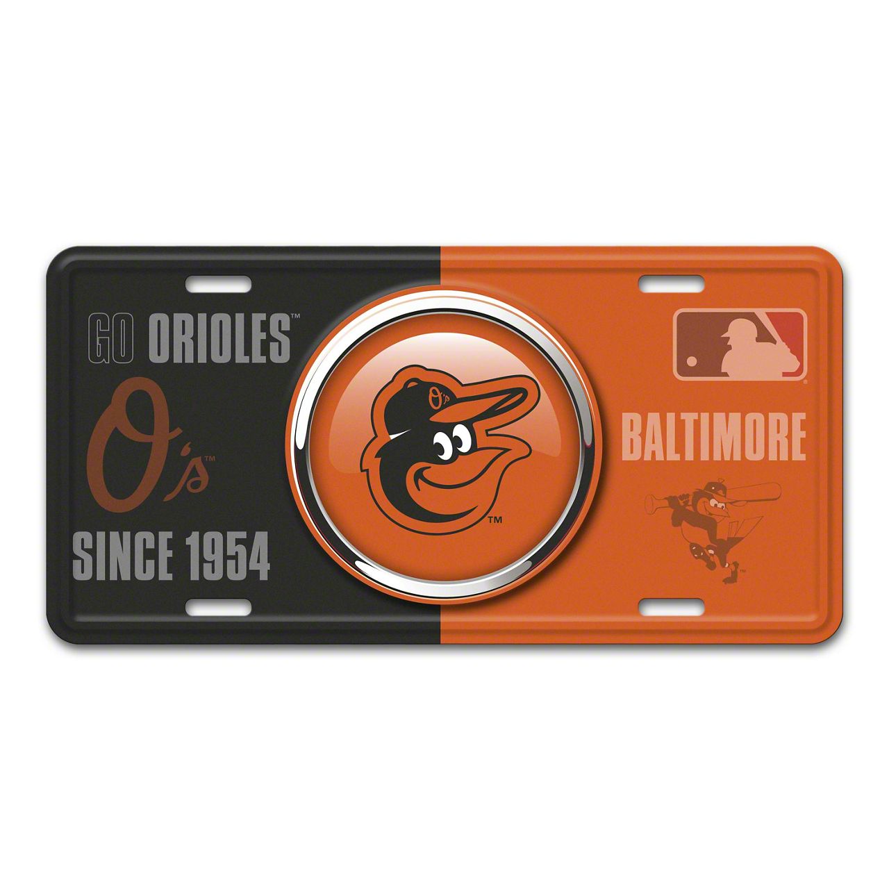 Universal XT Embossed Metal License Plate with Baltimore Orioles Logo ...