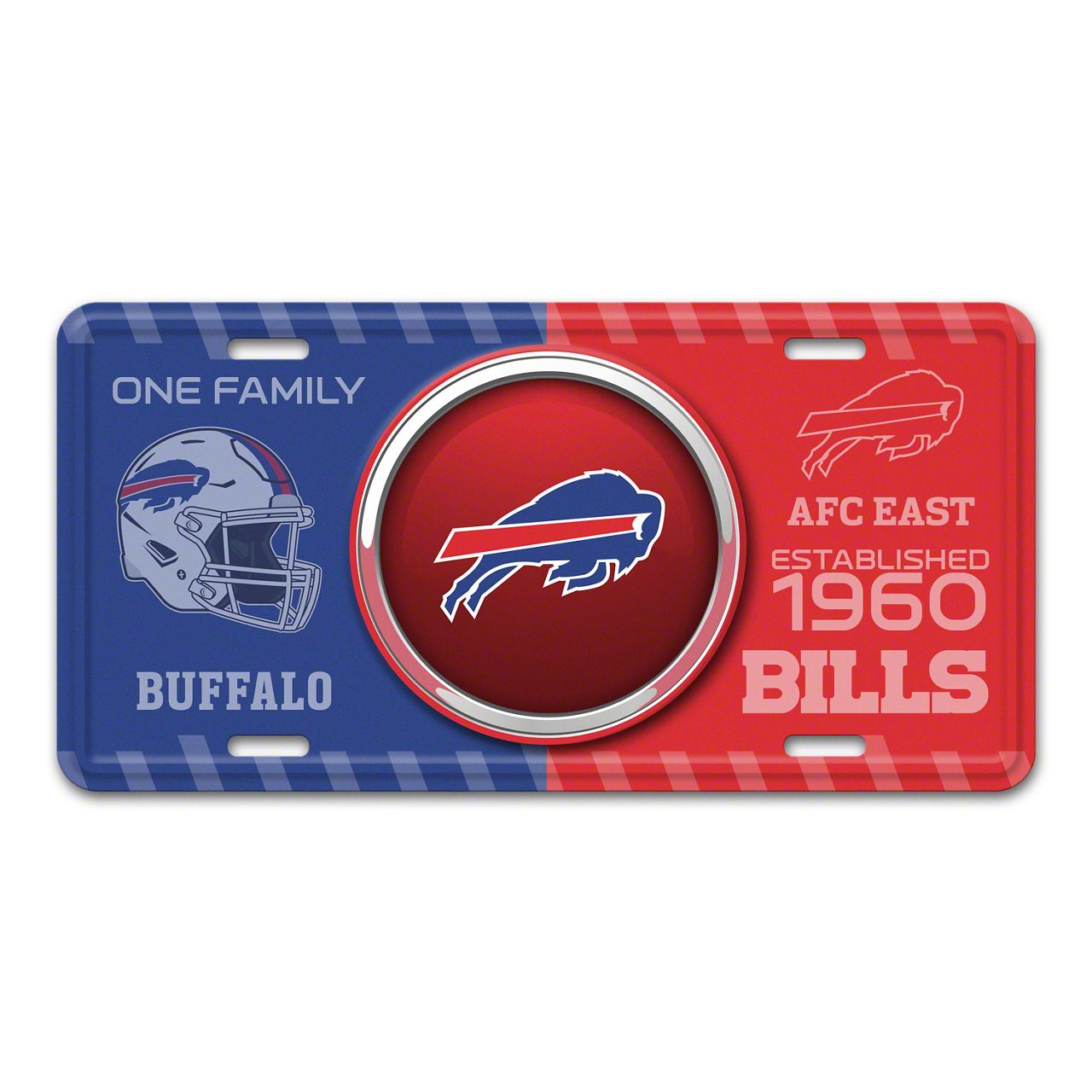 Universal XT Embossed Metal License Plate with Buffalo Bills Logo; Blue ...