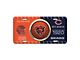 Embossed Metal License Plate with Chicago Bears Logo; Orange / Navy (Universal; Some Adaptation May Be Required)