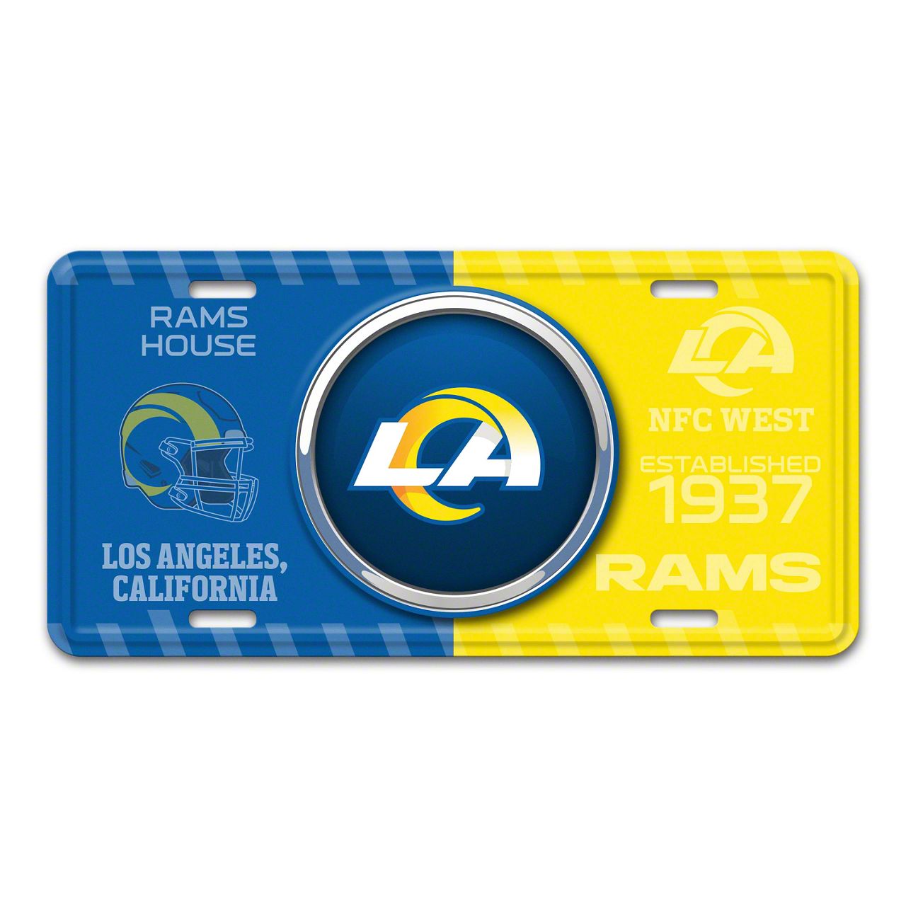 Universal XT Embossed Metal License Plate with Los Angeles Rams Logo ...