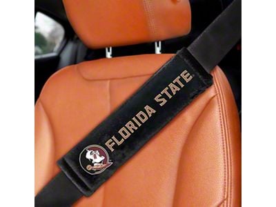 Embroidered Seatbelt Pads with Florida State Logo; Black (Universal; Some Adaptation May Be Required)