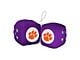 Fuzzy Dice with Clemson University Logo; Purple (Universal; Some Adaptation May Be Required)